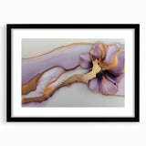 Exclusive Abstract Wall Decor – Elegant Purple & Gold Floral Art