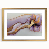 Exclusive Abstract Wall Decor – Elegant Purple & Gold Floral Art