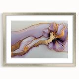 Exclusive Abstract Wall Decor – Elegant Purple & Gold Floral Art