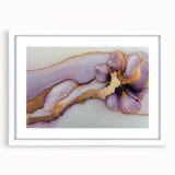 Exclusive Abstract Wall Decor – Elegant Purple & Gold Floral Art
