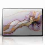 Exclusive Abstract Wall Decor – Elegant Purple & Gold Floral Art