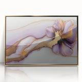 Exclusive Abstract Wall Decor – Elegant Purple & Gold Floral Art