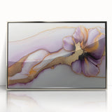 Exclusive Abstract Wall Decor – Elegant Purple & Gold Floral Art