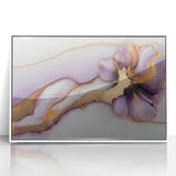 Exclusive Abstract Wall Decor – Elegant Purple & Gold Floral Art