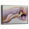 Exclusive Abstract Wall Decor – Elegant Purple & Gold Floral Art