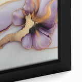 Exclusive Abstract Wall Decor – Elegant Purple & Gold Floral Art