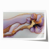 Exclusive Abstract Wall Decor – Elegant Purple & Gold Floral Art