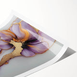 Exclusive Abstract Wall Decor – Elegant Purple & Gold Floral Art