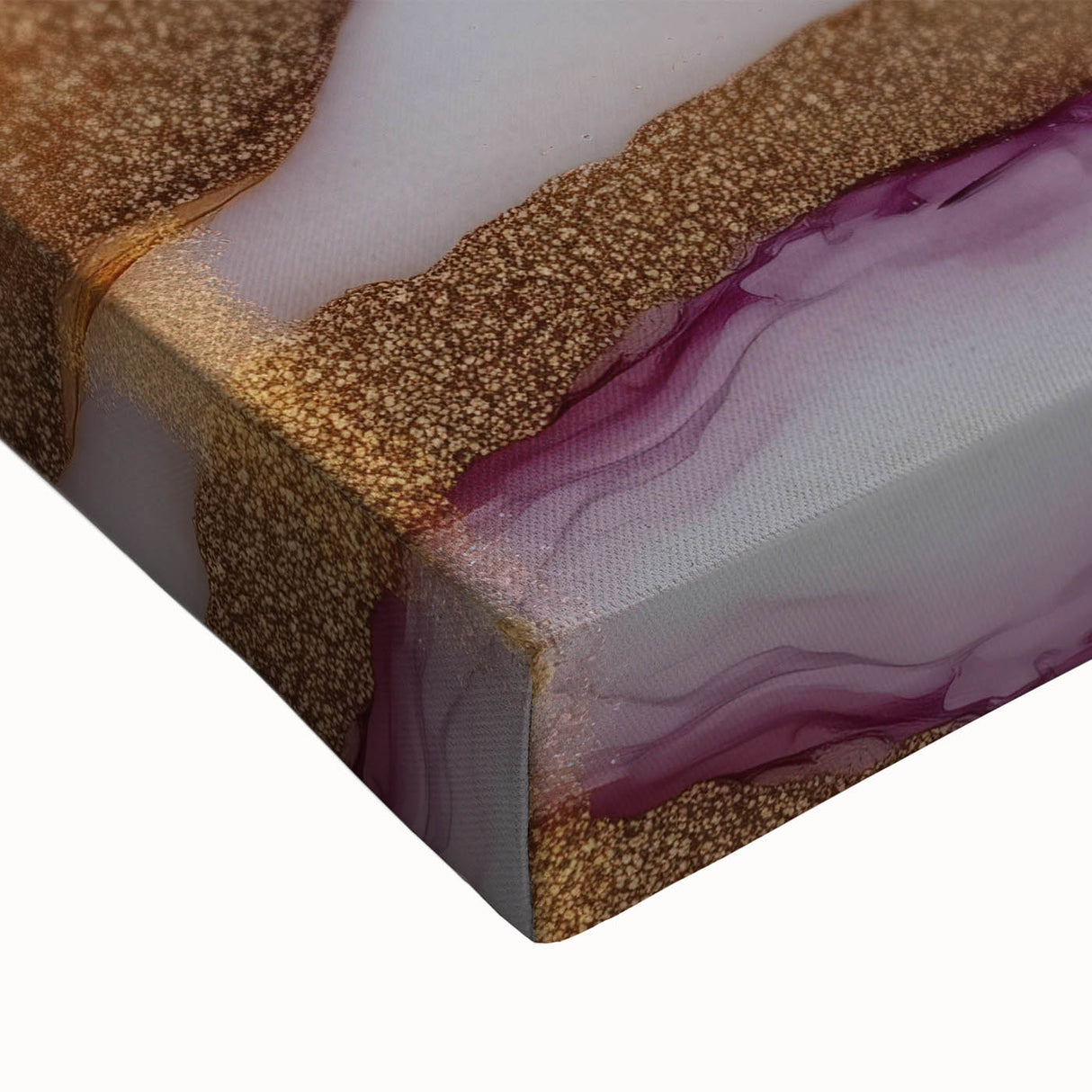 Exclusive Abstract Wall Decor – Elegant Purple & Gold Floral Art
