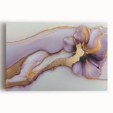 Exclusive Abstract Wall Decor – Elegant Purple & Gold Floral Art
