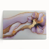 Exclusive Abstract Wall Decor – Elegant Purple & Gold Floral Art