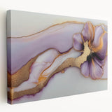 Exclusive Abstract Wall Decor – Elegant Purple & Gold Floral Art