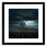 Black and White Minimalist Landscapes – Dramatic Stormy Tree Print