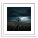 Black and White Minimalist Landscapes – Dramatic Stormy Tree Print