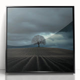 Black and White Minimalist Landscapes – Dramatic Stormy Tree Print