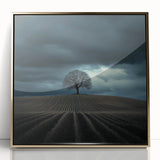 Black and White Minimalist Landscapes – Dramatic Stormy Tree Print