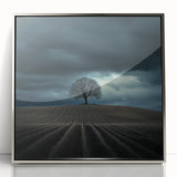 Black and White Minimalist Landscapes – Dramatic Stormy Tree Print