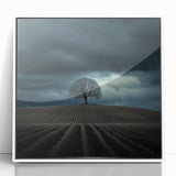 Black and White Minimalist Landscapes – Dramatic Stormy Tree Print