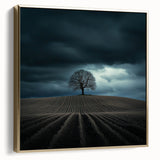 Black and White Minimalist Landscapes – Dramatic Stormy Tree Print