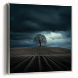 Black and White Minimalist Landscapes – Dramatic Stormy Tree Print