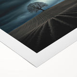 Black and White Minimalist Landscapes – Dramatic Stormy Tree Print