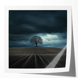 Black and White Minimalist Landscapes – Dramatic Stormy Tree Print