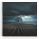 Black and White Minimalist Landscapes – Dramatic Stormy Tree Print