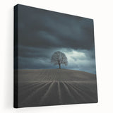 Black and White Minimalist Landscapes – Dramatic Stormy Tree Print