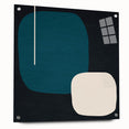Minimalist Abstract Wall Art - Teal and Black Geometric Print