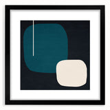 Minimalist Abstract Wall Art - Teal and Black Geometric Print