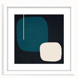 Minimalist Abstract Wall Art - Teal and Black Geometric Print