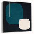 Minimalist Abstract Wall Art - Teal and Black Geometric Print