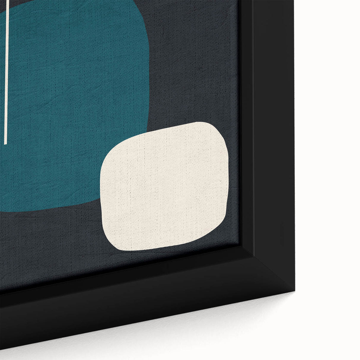Minimalist Abstract Wall Art - Teal and Black Geometric Print