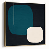 Minimalist Abstract Wall Art - Teal and Black Geometric Print