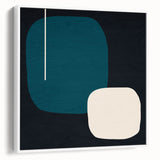 Minimalist Abstract Wall Art - Teal and Black Geometric Print