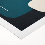 Minimalist Abstract Wall Art - Teal and Black Geometric Print