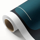 Minimalist Abstract Wall Art - Teal and Black Geometric Print