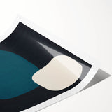 Minimalist Abstract Wall Art - Teal and Black Geometric Print
