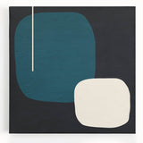 Minimalist Abstract Wall Art - Teal and Black Geometric Print