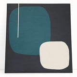 Minimalist Abstract Wall Art - Teal and Black Geometric Print