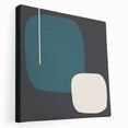 Minimalist Abstract Wall Art - Teal and Black Geometric Print