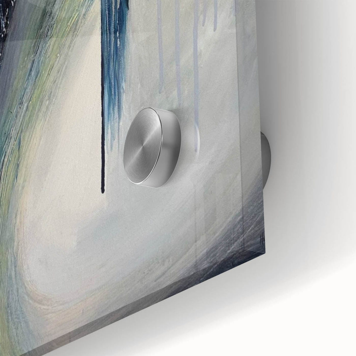 Moody Modern Wall Art – Abstract Gray & Blue Fluid Painting