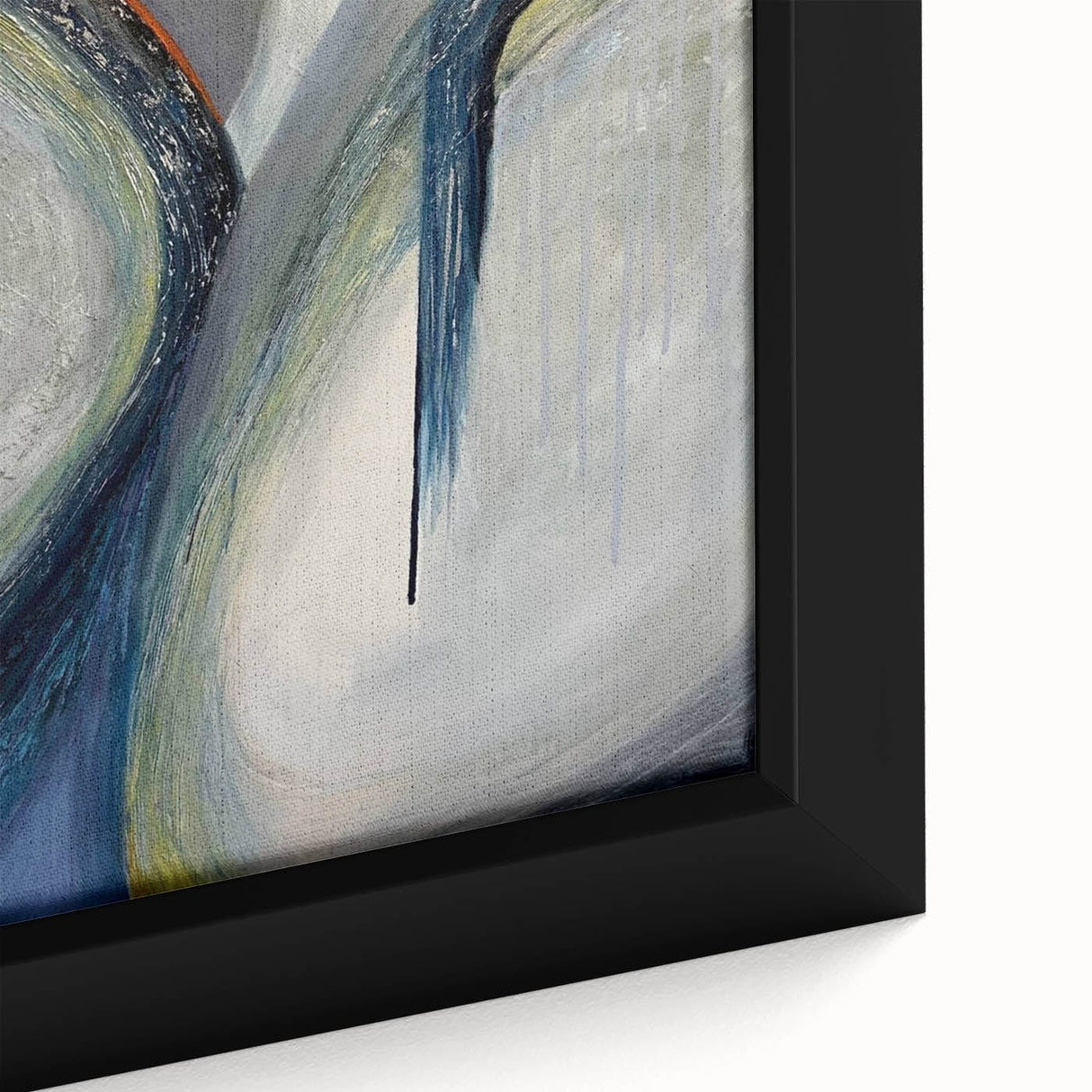 Moody Modern Wall Art – Abstract Gray & Blue Fluid Painting