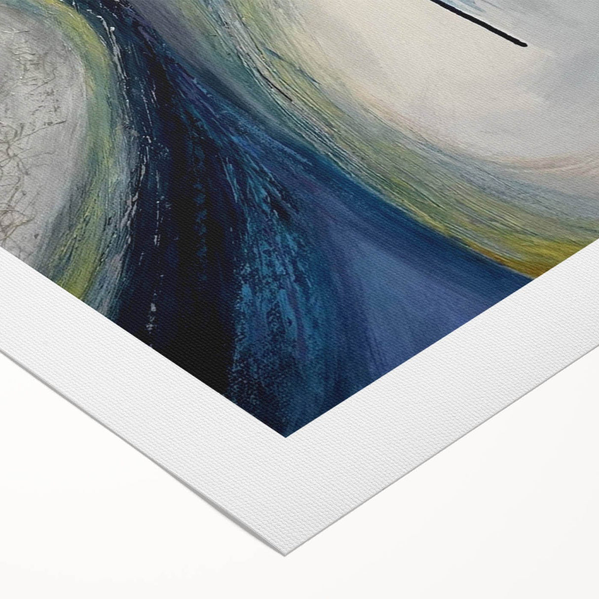 Moody Modern Wall Art – Abstract Gray & Blue Fluid Painting