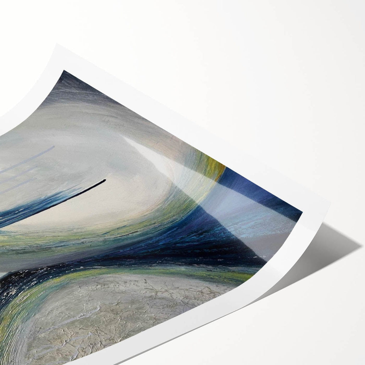 Moody Modern Wall Art – Abstract Gray & Blue Fluid Painting