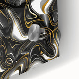 Luxury Black and Gold Abstract Art - Modern Swirl Canvas Print