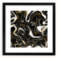 Luxury Black and Gold Abstract Art - Modern Swirl Canvas Print