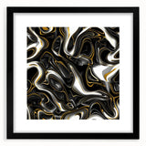 Luxury Black and Gold Abstract Art - Modern Swirl Canvas Print