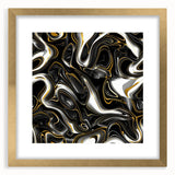 Luxury Black and Gold Abstract Art - Modern Swirl Canvas Print