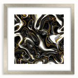 Luxury Black and Gold Abstract Art - Modern Swirl Canvas Print